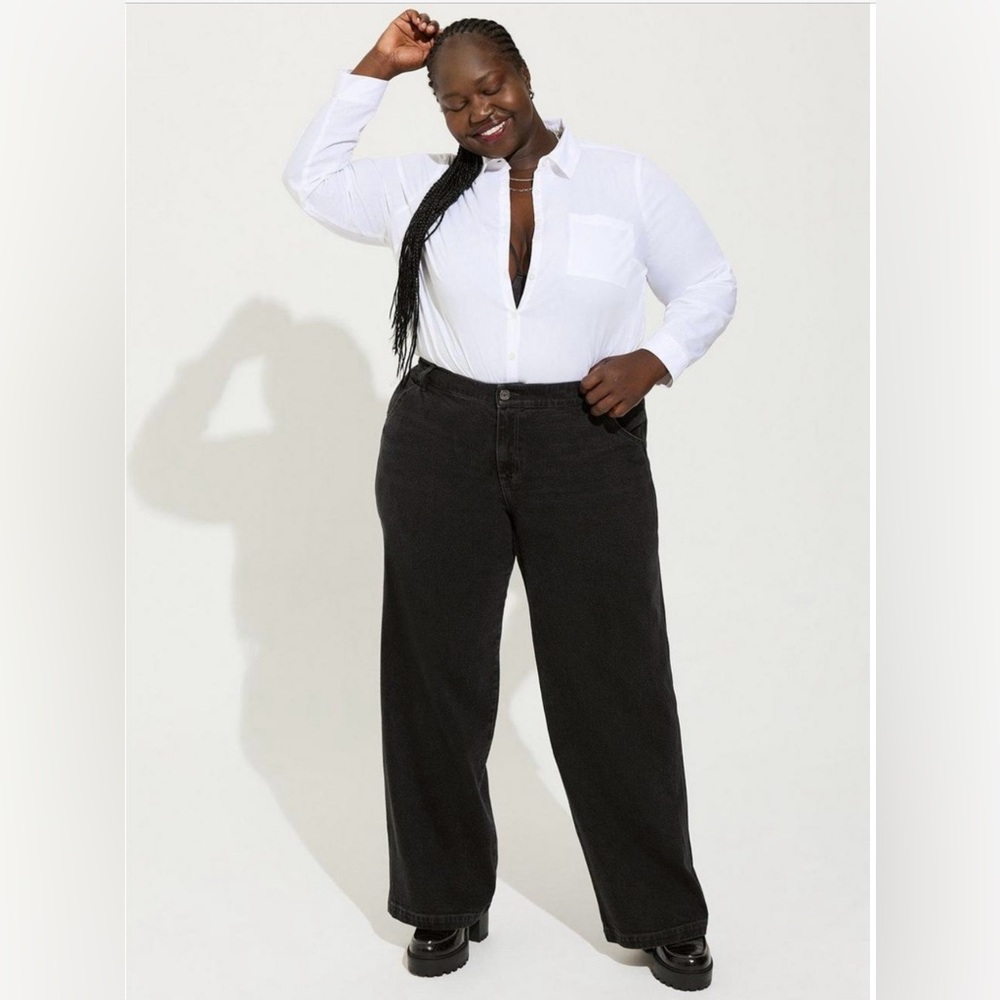Torrid Straight Classic Denim High-Rise Carpeter Jeans in Black